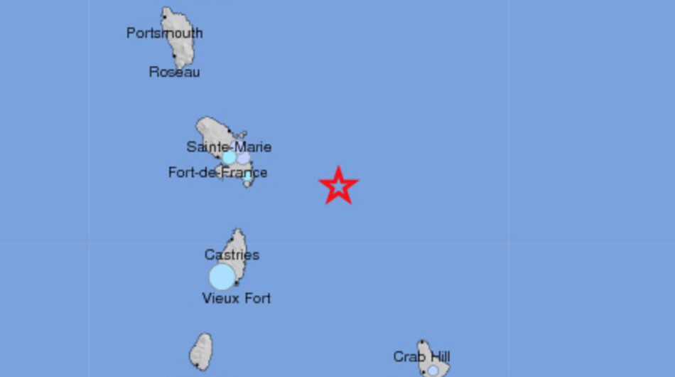 Martinique, St Lucia Lightly Shaken By 4.9Magnitude Earthquake