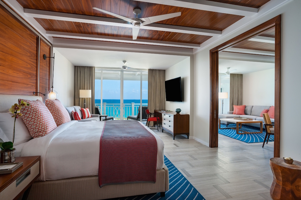 Above: a redesigned guest room in the Hartford Wing