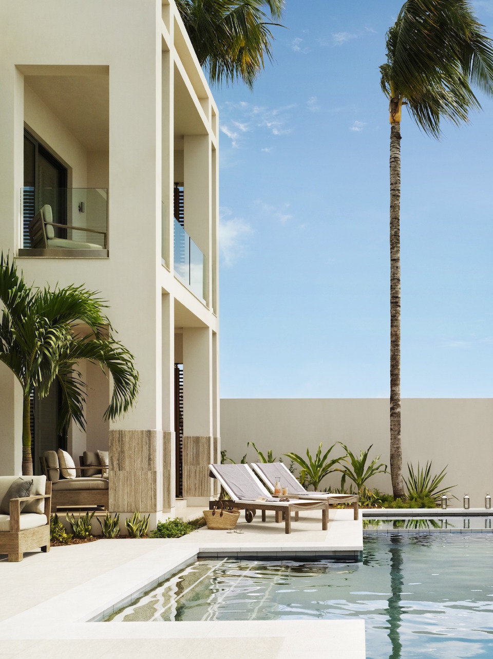 The pool deck at the villa