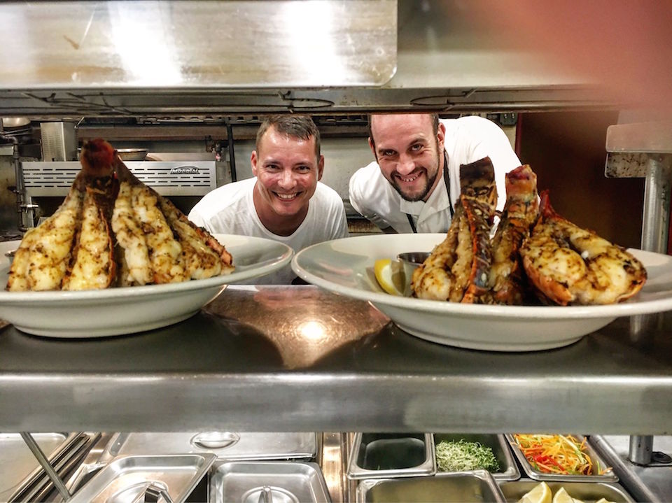 Deckers' chefs prepare the food on lobster night.