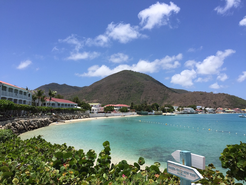 The view of the beach.