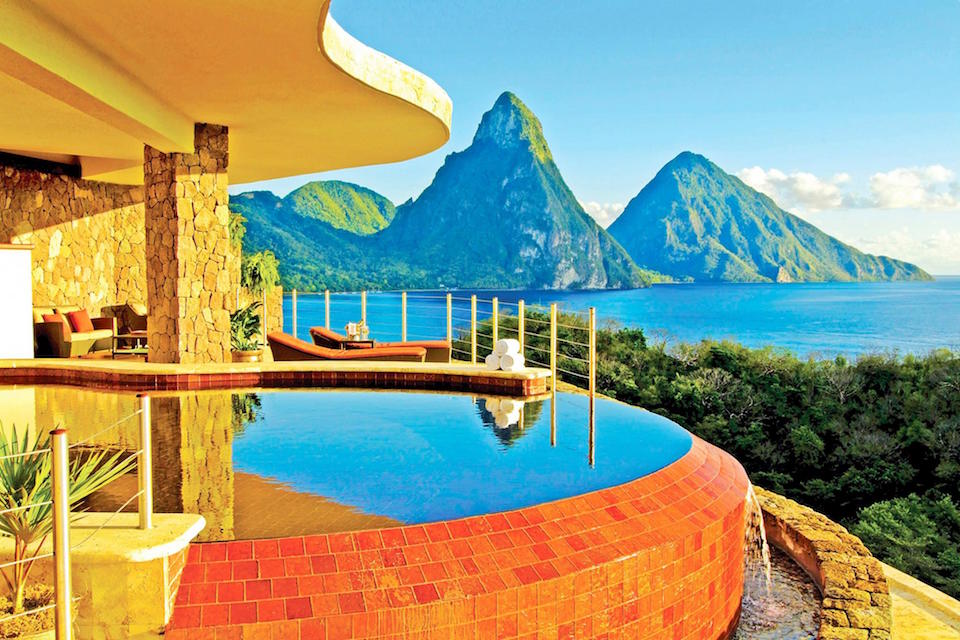 An infinity pool at Jade Mountain.