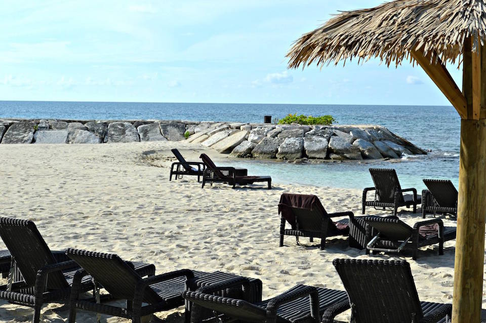 On the beach in Montego Bay.