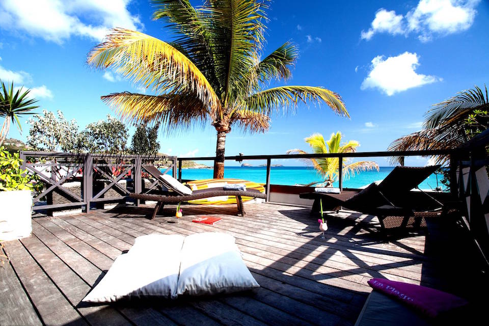 On the deck at Tom Beach.