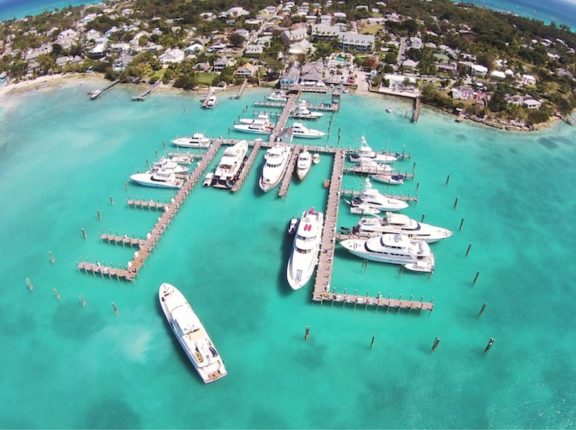 bahamas marinas open cover aerial