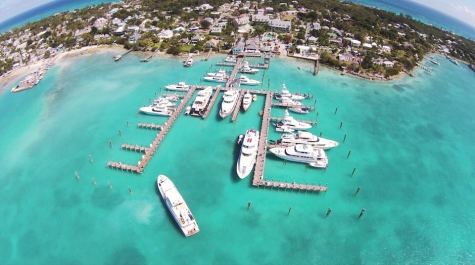 bahamas marinas open cover aerial