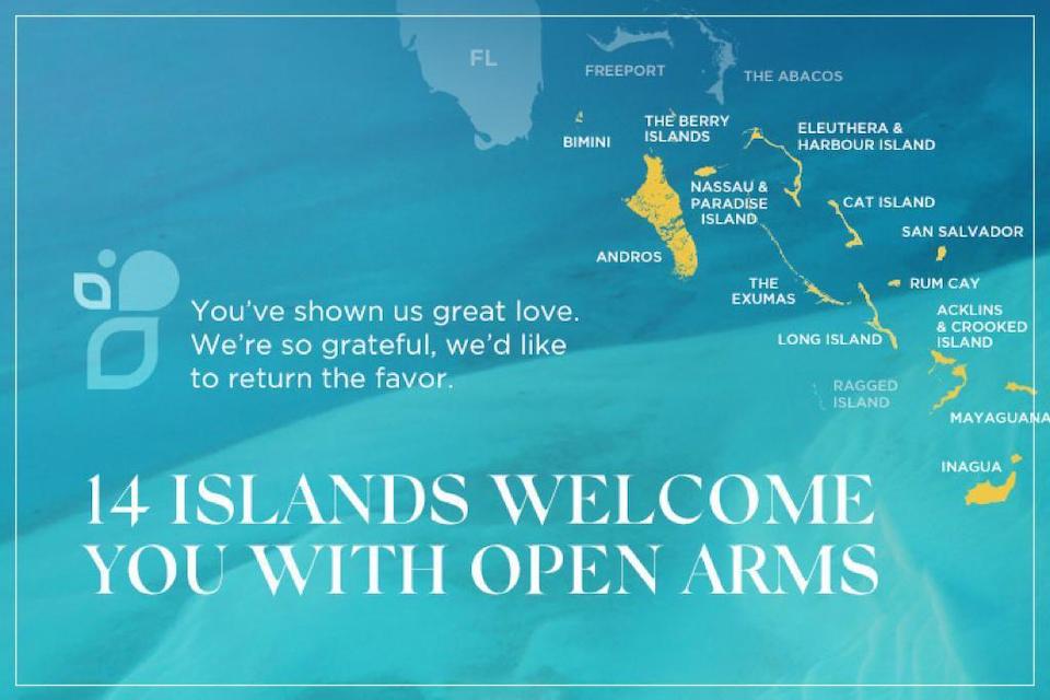 bahamas tourism open map above