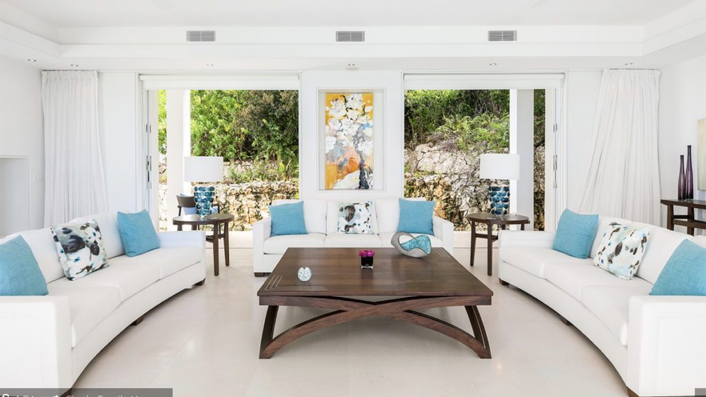 interior of turks and caicos villa cerulean