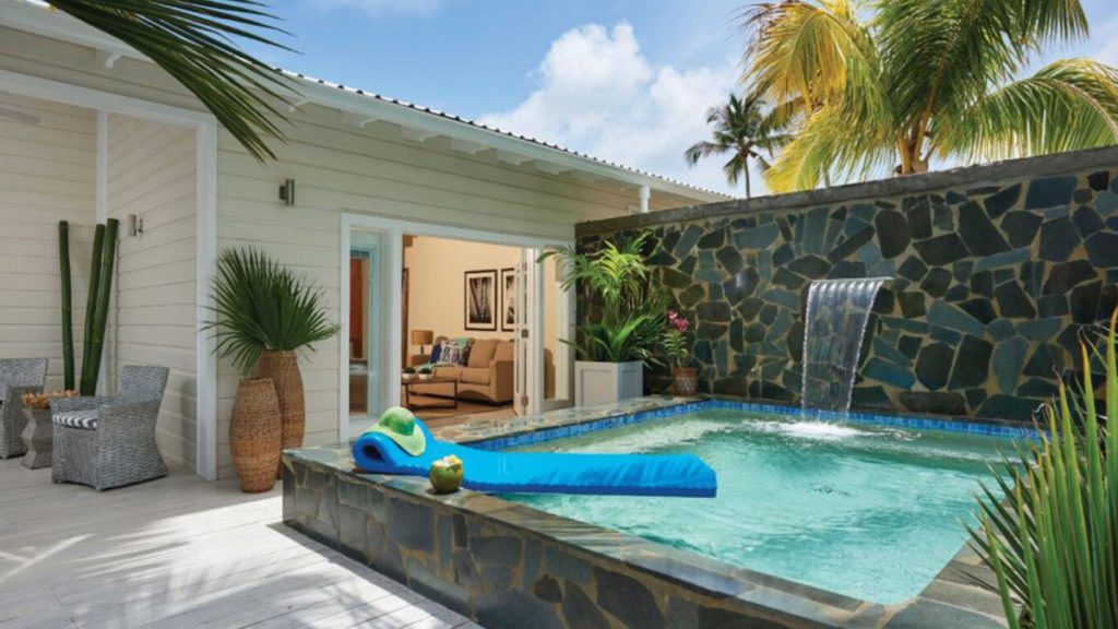 all-inclusive resorts caribbean plunge pool in room