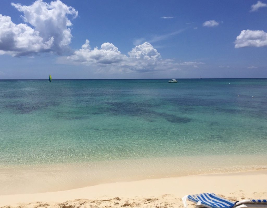 seven mile beach with chair