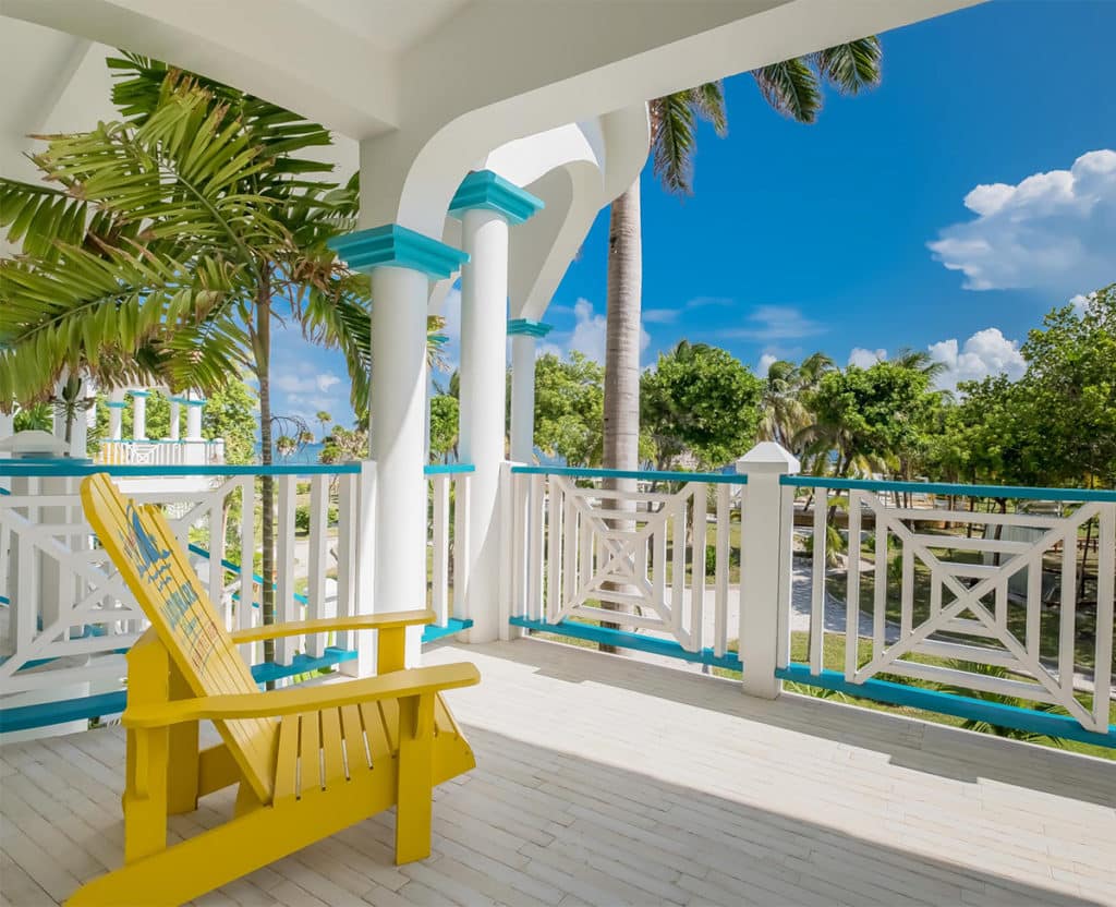 a verandah at the resort.