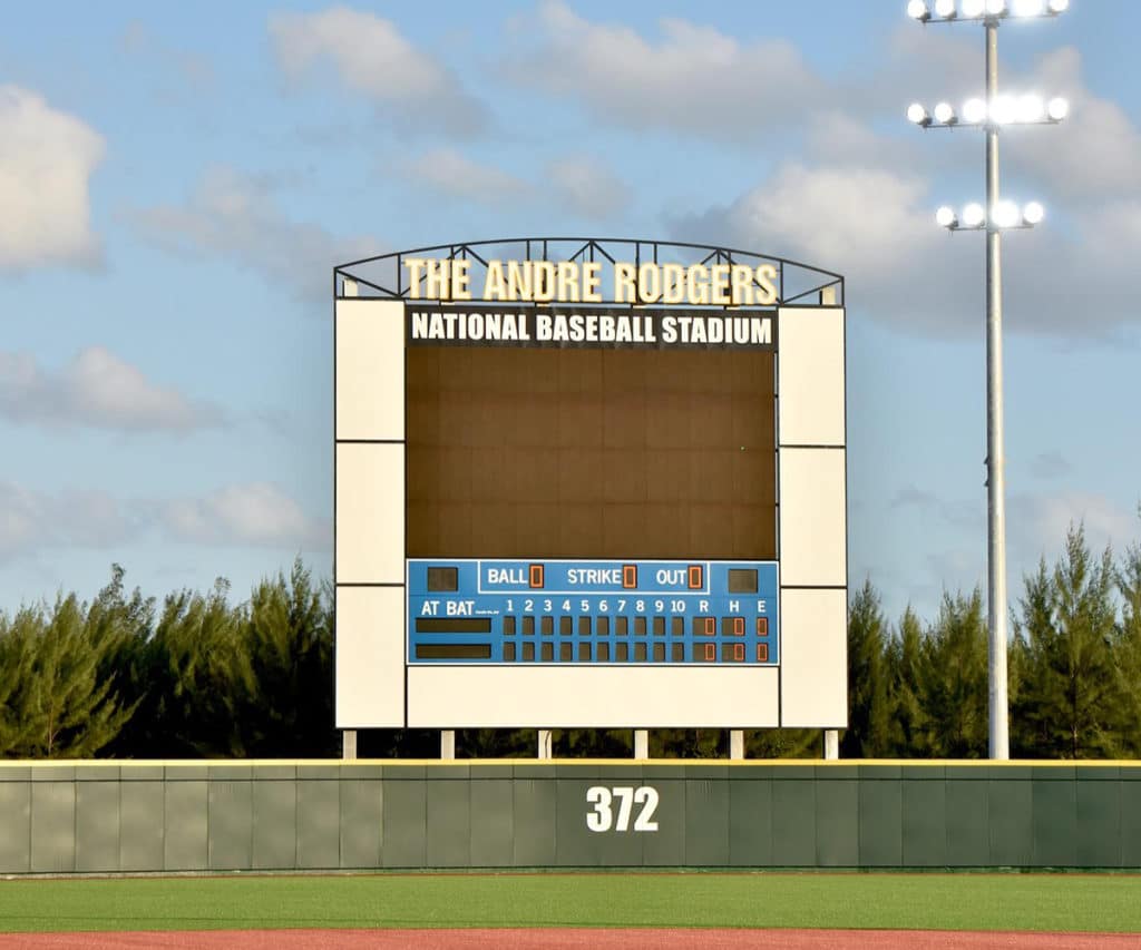 the outfield wall