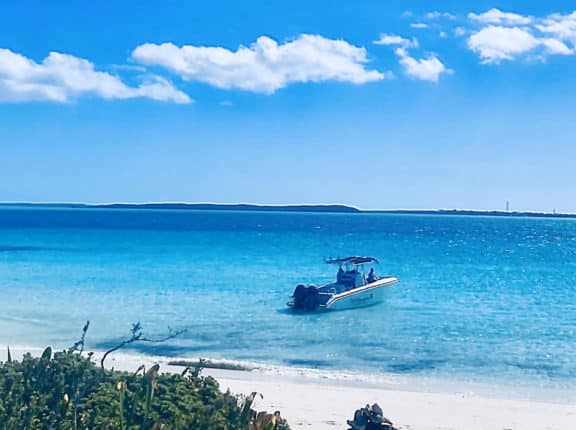 the shades of blue on the water in exuma.