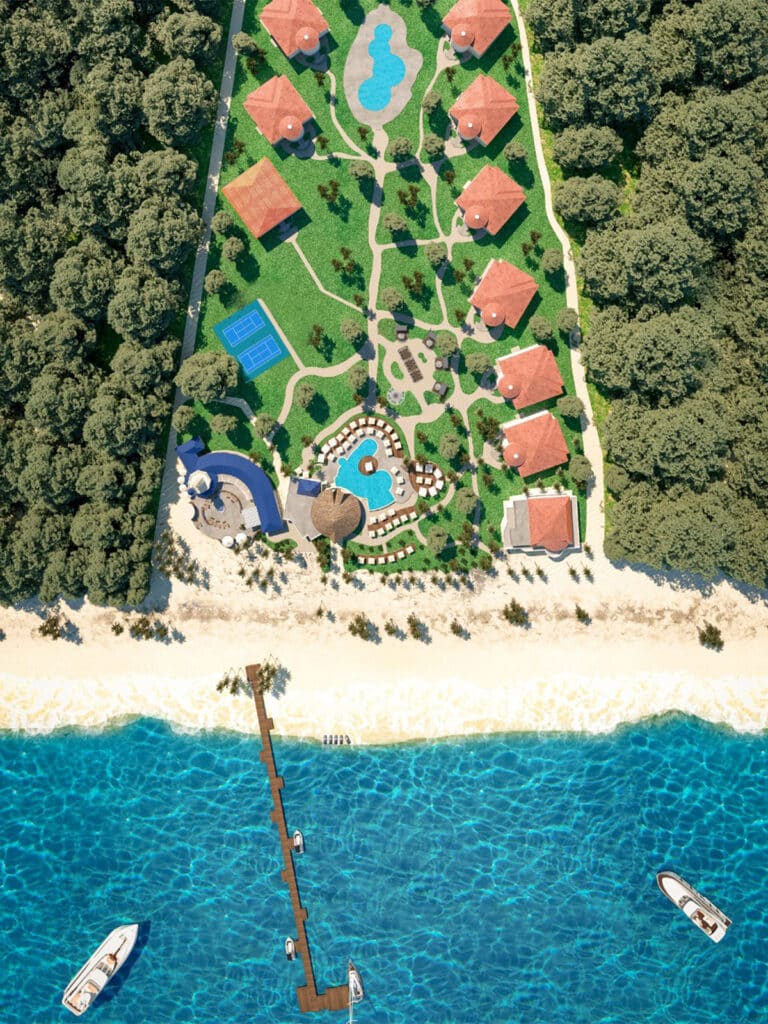 a view of the new resort from above.