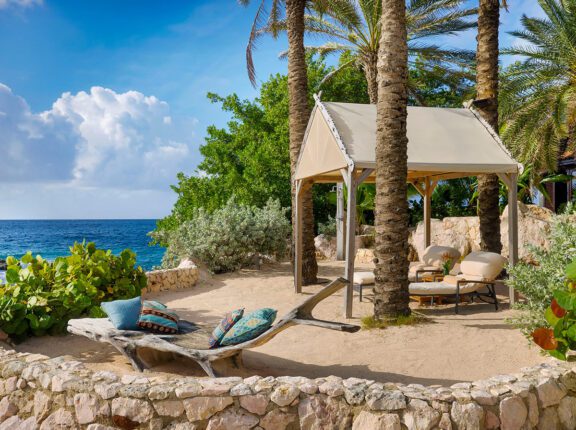 patio at a private beach room