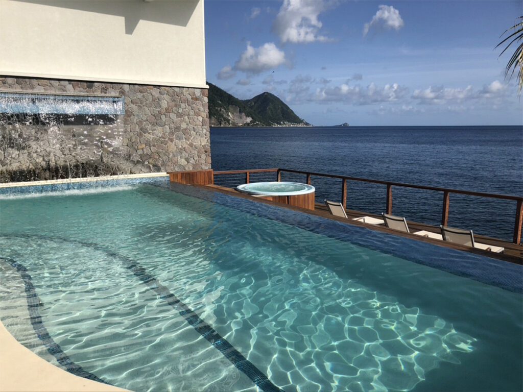 the fort young hotel in dominica at the pool area