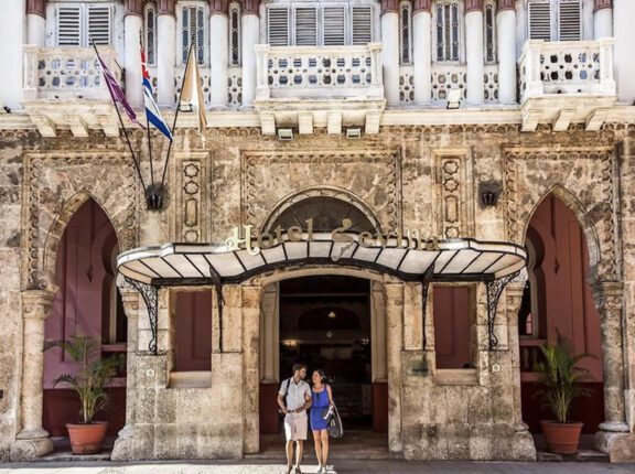 the front of the hotel sevilla in havana