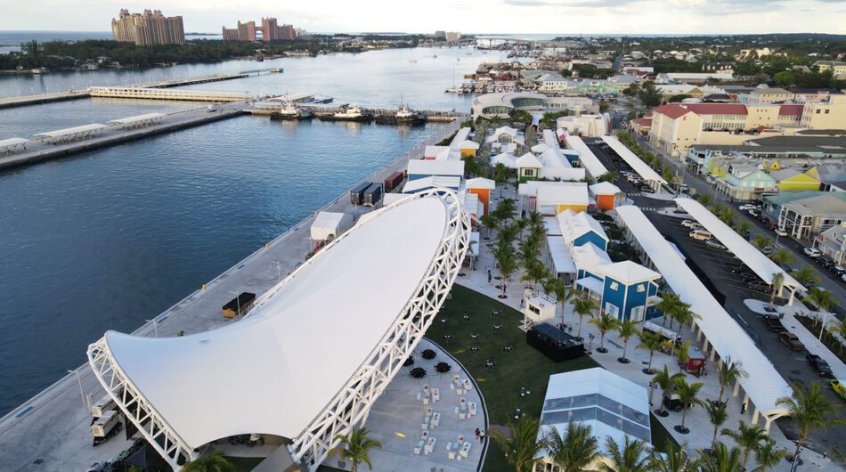 a view of the port and the harbor