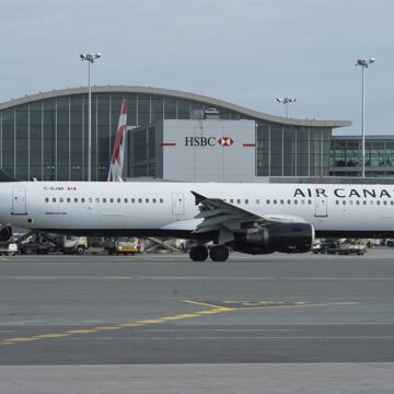 air canada plane on the runway in trinidad