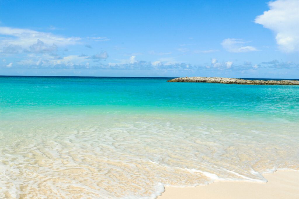 on the beach in nassau