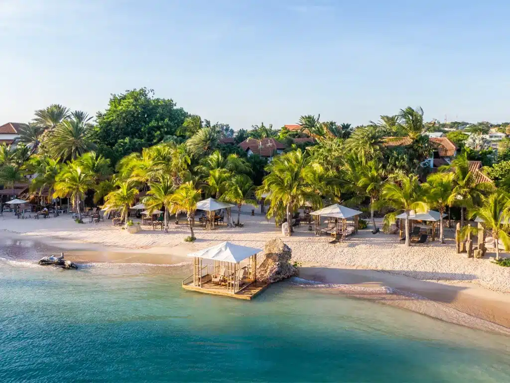 the beach at the baoase luxury resort in curacao