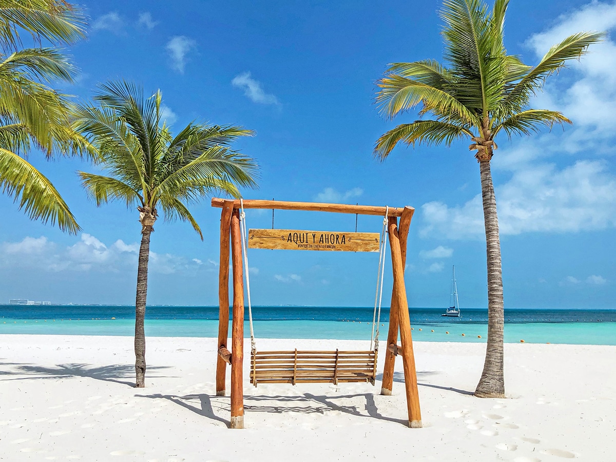 on the beach at the intercontinental in cancun