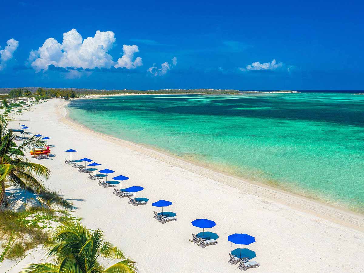 on the beach at the resort in south caicos