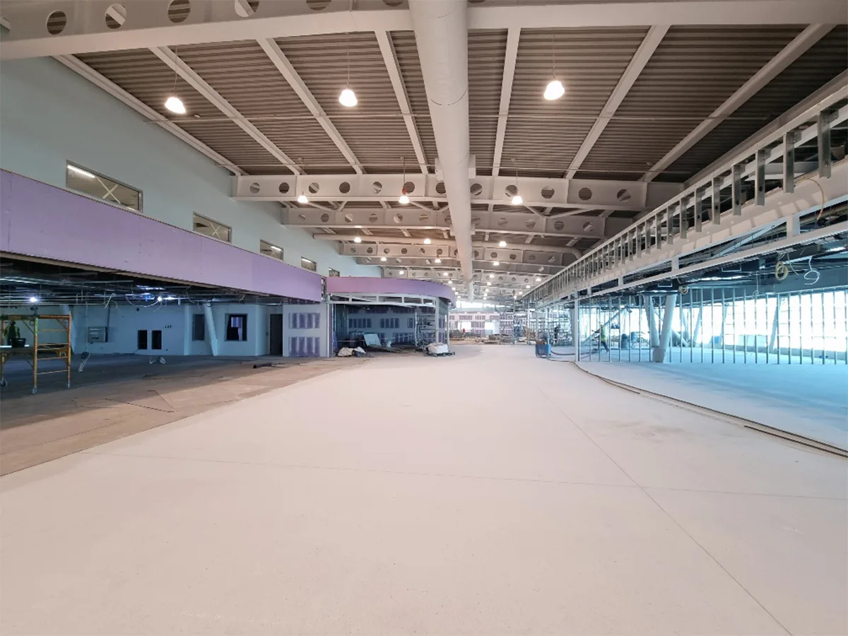 inside the new airport terminal