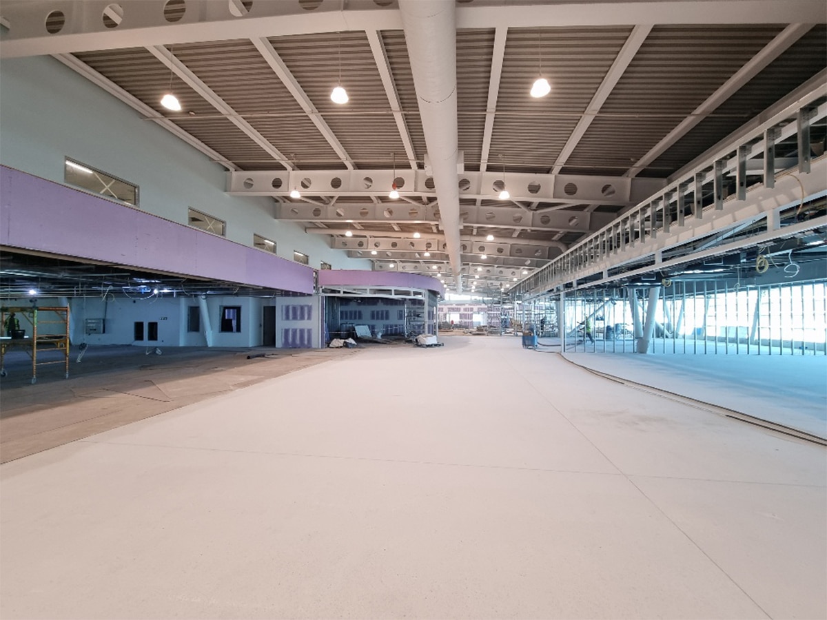 inside the new airport terminal