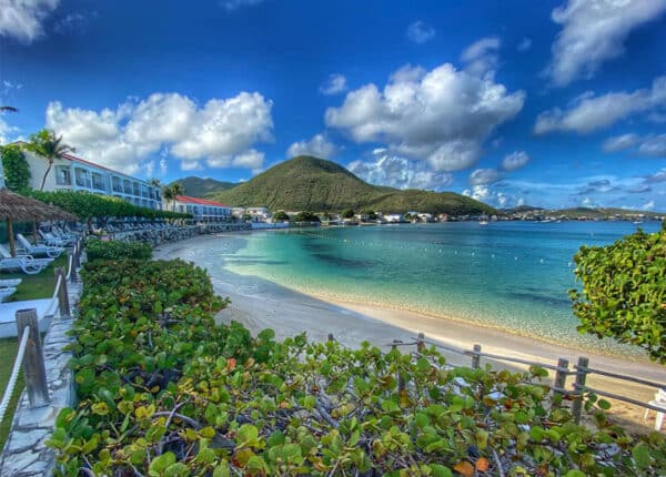 on the beach at the grand case beach club