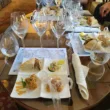 tray with food and wine pairing