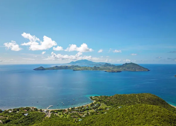 st kitts aerial view from nevis