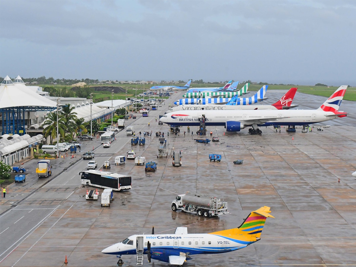 grantley adams airport with planes on tarmac