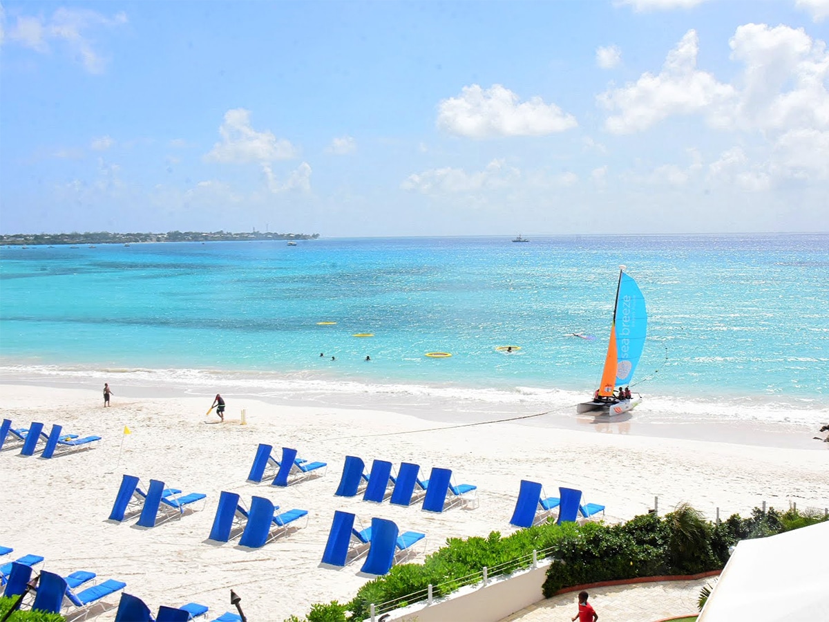 a beach at the sea breeze in barbados