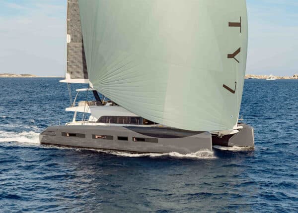 a lagoon 77 on the ocean