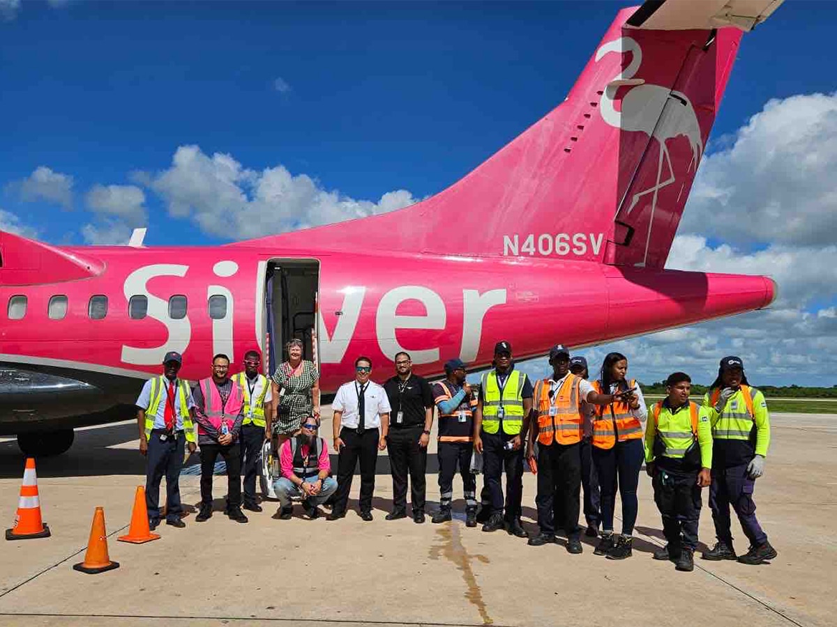 the new flight on the tarmac in dominican republic