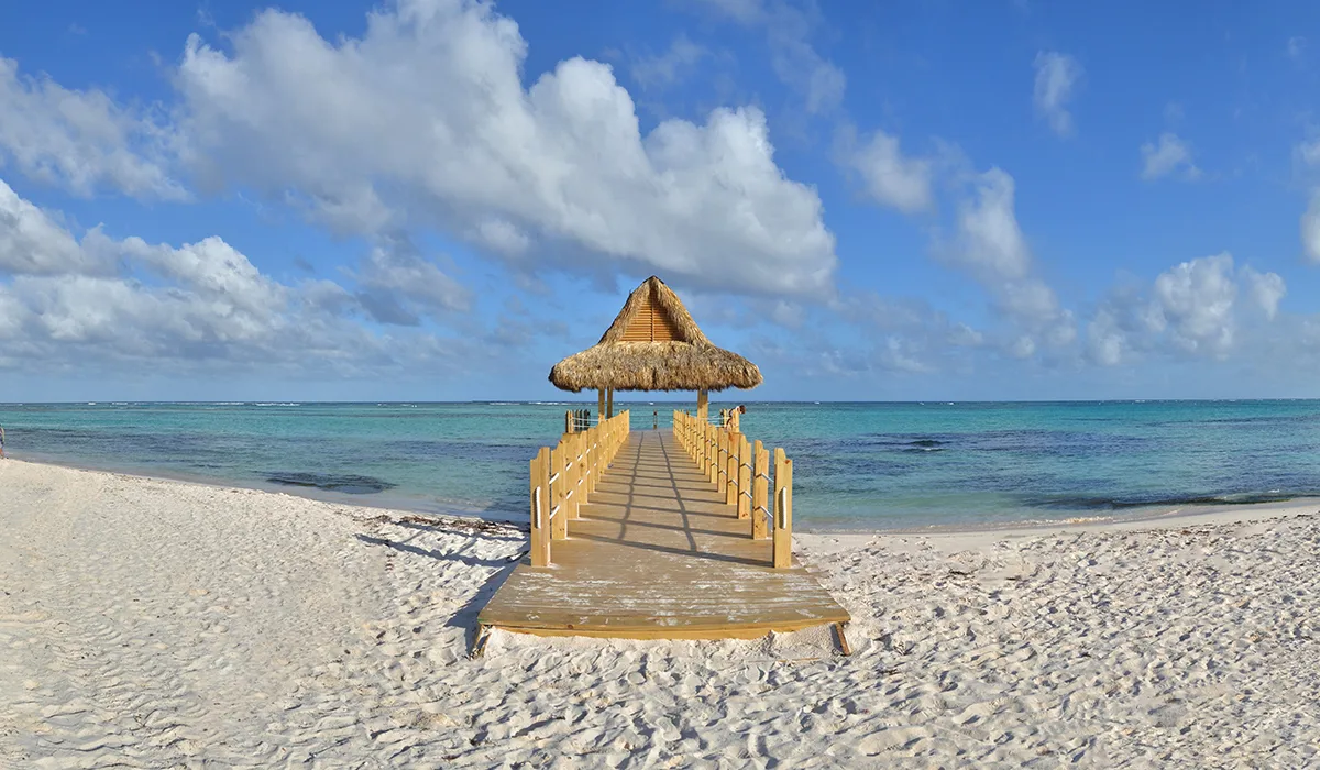 the new dock gazebo on the beach