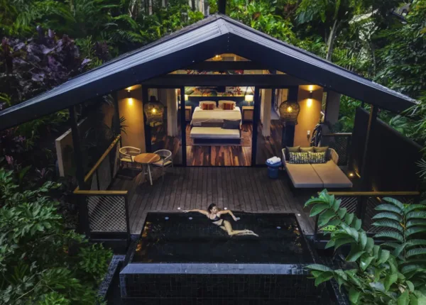 a room at the nayara gardens resort with a balcony