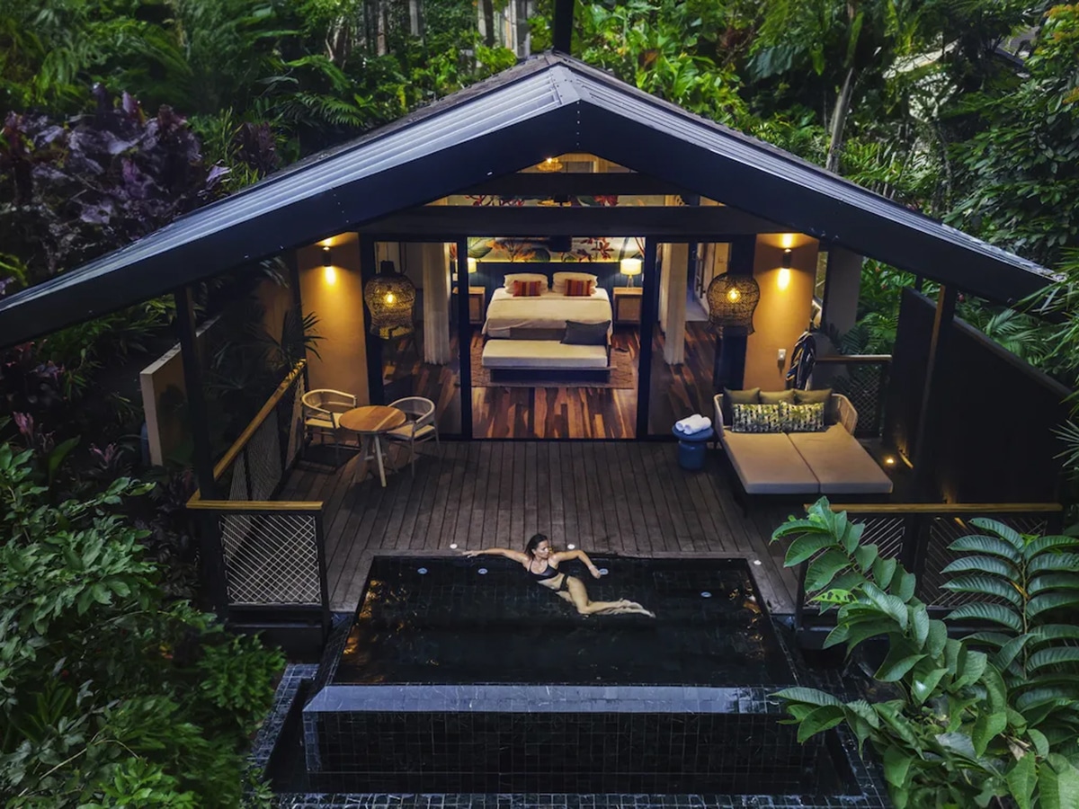 a room at the nayara gardens resort with a balcony