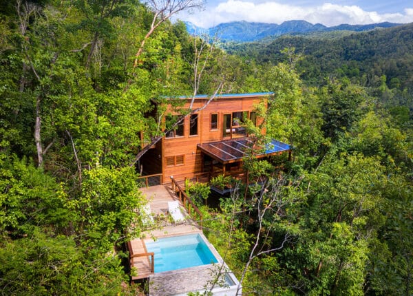 dominica secret bay villa with pool on cliffside