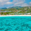 beach with blue water and white sand