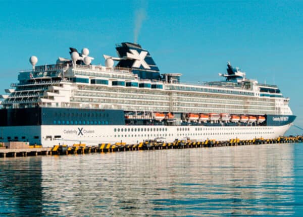 celebrity cruises ship docked at port