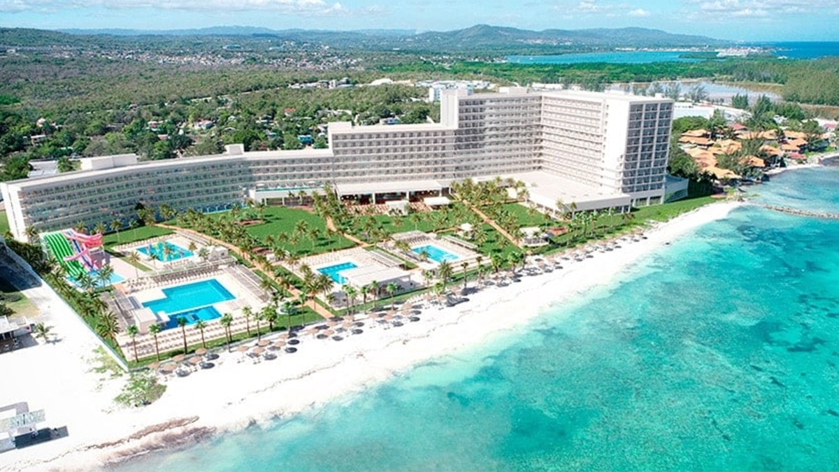 jamaica falmouth riu resort with beach and blue water