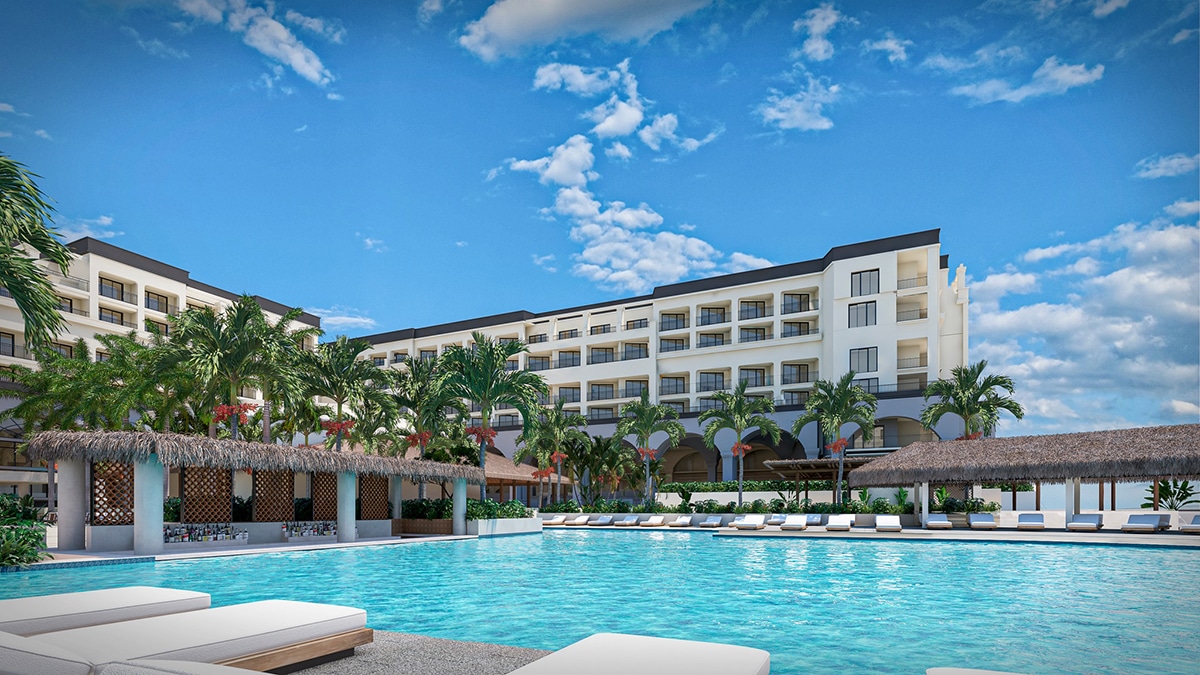 marriott cancun all-inclusive resort pool with building