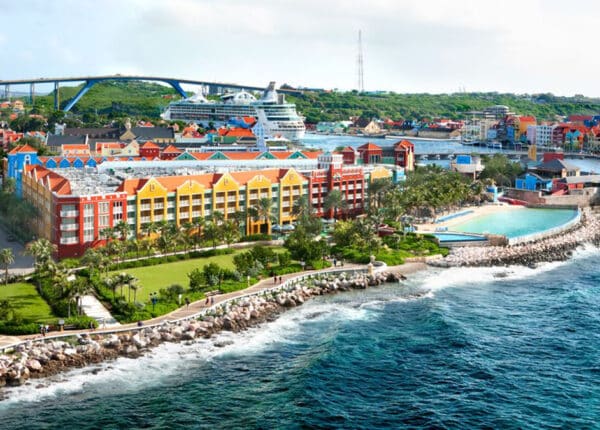 the resort is on the water in willemstad