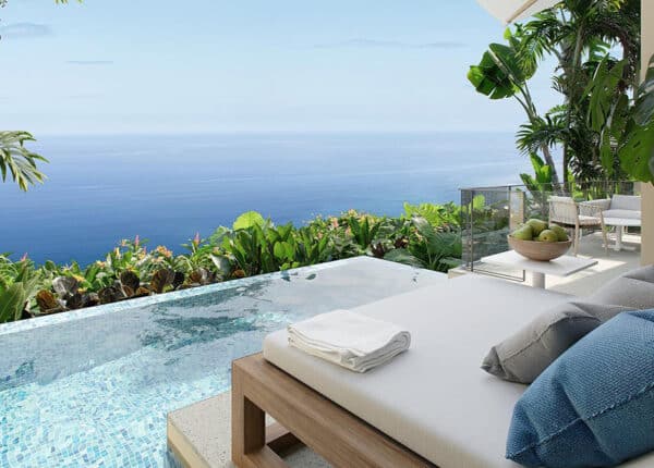 a pool suite at the new six senses in grenada