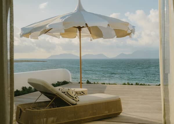 belmond spa on the beach with umbrella