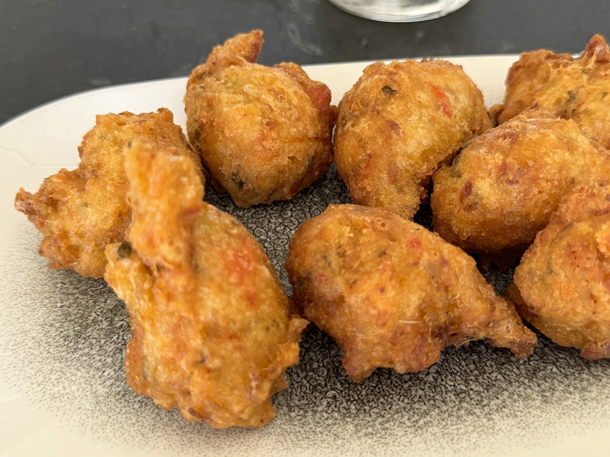 codfish fritters on a plate
