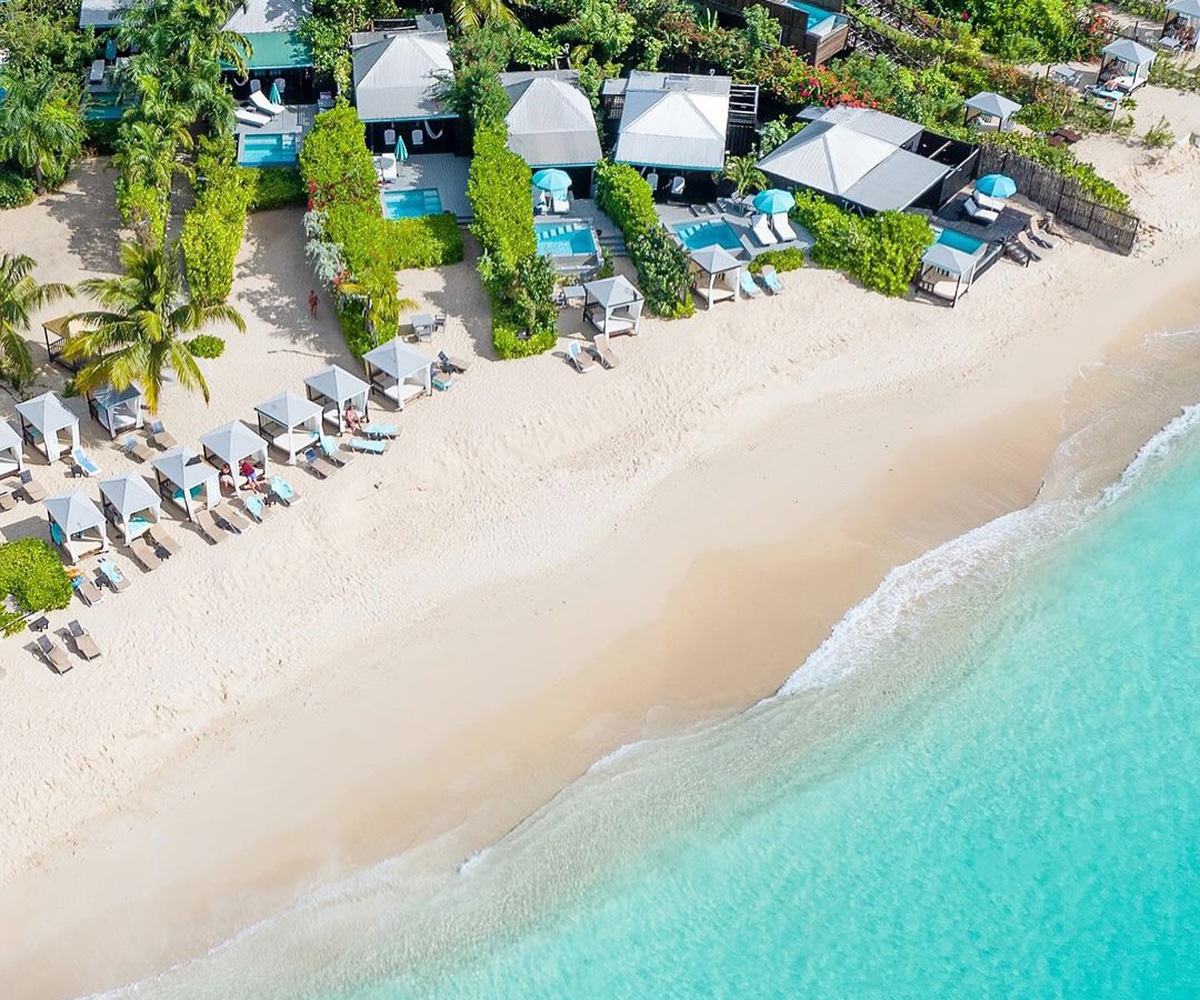 beach bungalows on the sand