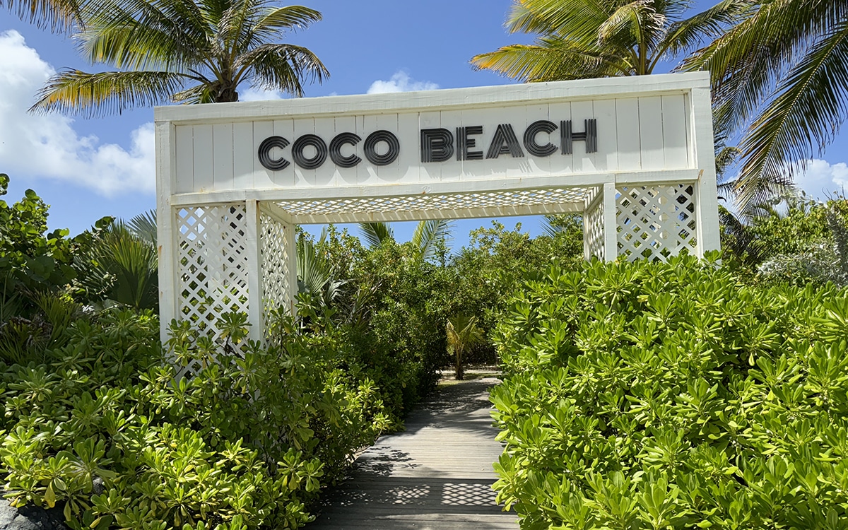 coco beach sign post